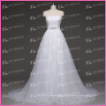 ED Bridal A-line Strapless Lace Bodice Net Court Train Wedding Dresses Gown